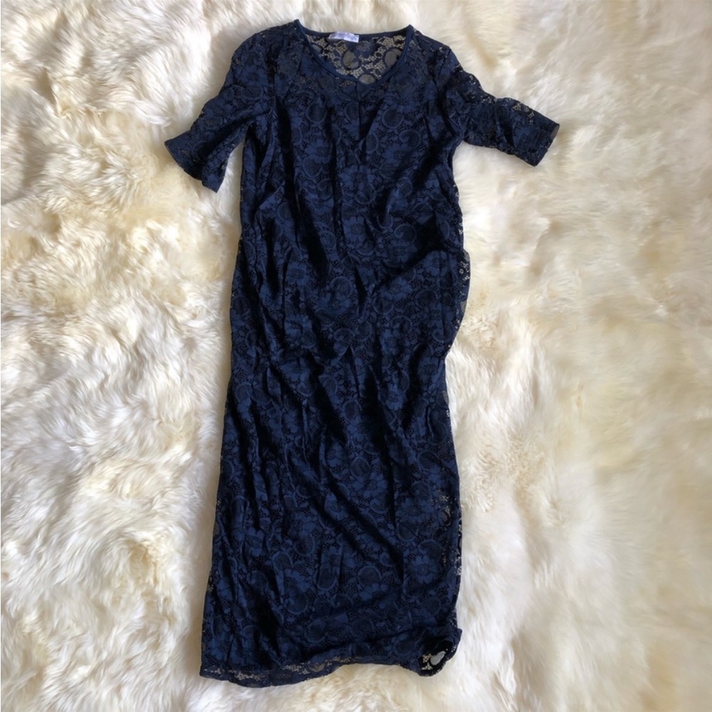 Bluebelle Maternity All Over Lace Bodycon Dress - Picture 3 of 5
